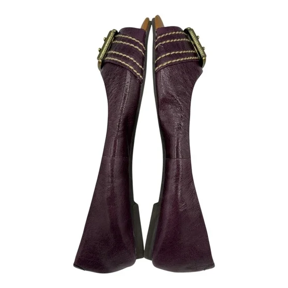 FOSSIL Women Plum Leather Ballet Flats Buckle Detail Casual Shoes Size 7.5 - Picture 10 of 16